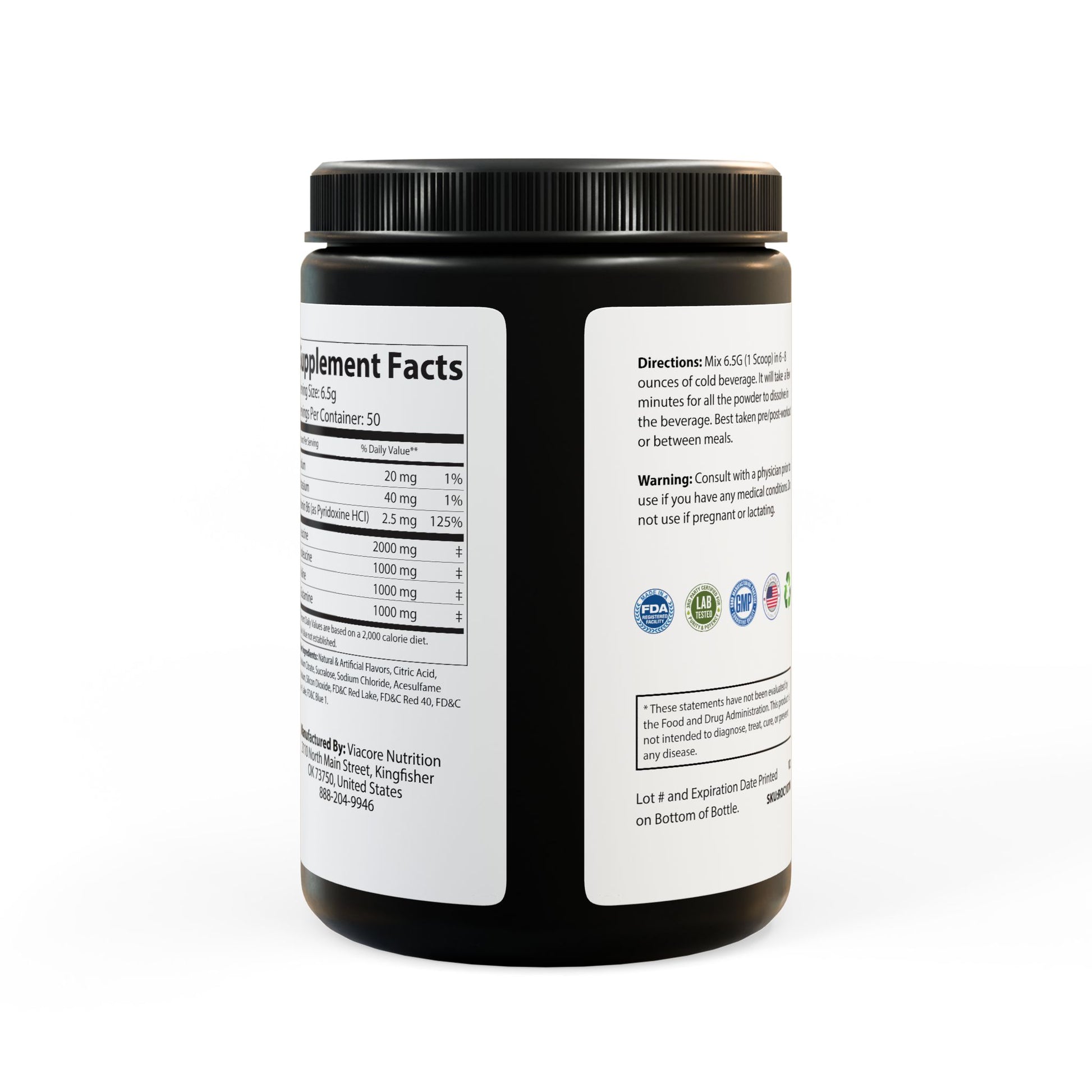 BCAA Supplement, Grape (325g, 11.46oz, 50 servings) -  DCatall 